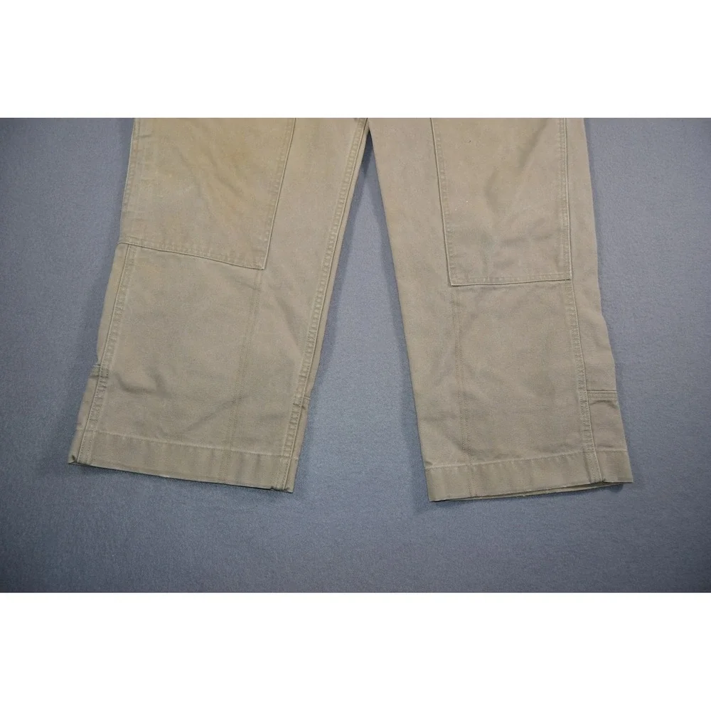 Gander Mountain Pants Mens 36x30 Khaki Canvas Double Knee Workwear Heavyweight